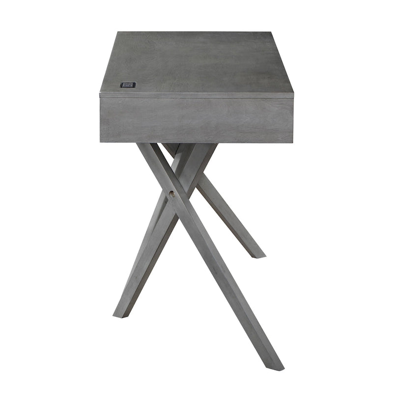 Foli Transitional 47-inch Wood 2-Drawer Desk with USBs and Power Outlets by Furniture of America