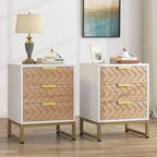 Modern Nightstand with 3 Drawers for Bedroom