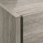 Roundhill Furniture Lenca LED Wallbed with Nightstands, Dresser, and Mirror - Weathered Gray