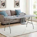 Folding Table Foldable Table Portable Collapsible Table Multipurpose Rectangular Resin Fold Up Table for Outdoor Camping