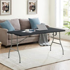 Folding Table Foldable Table Portable Collapsible Table Multipurpose Rectangular Resin Fold Up Table for Outdoor Camping