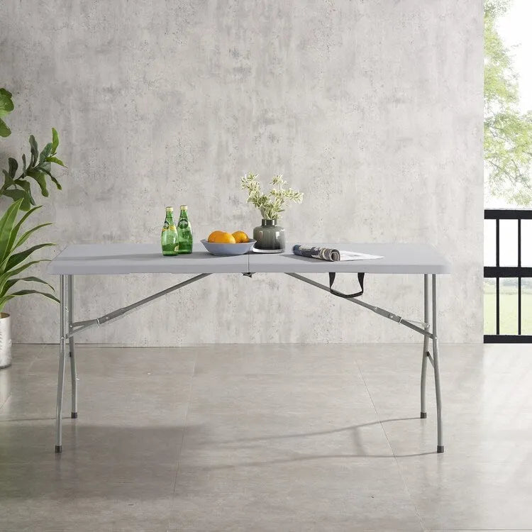 Folding Table Foldable Table Portable Collapsible Table Multipurpose Rectangular Resin Fold Up Table for Outdoor Camping