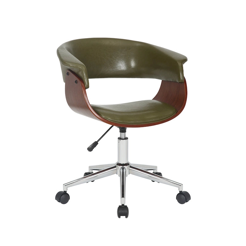 Carson Carrington Sauoarkrokur Faux Leather Office Chair with Chrome Base