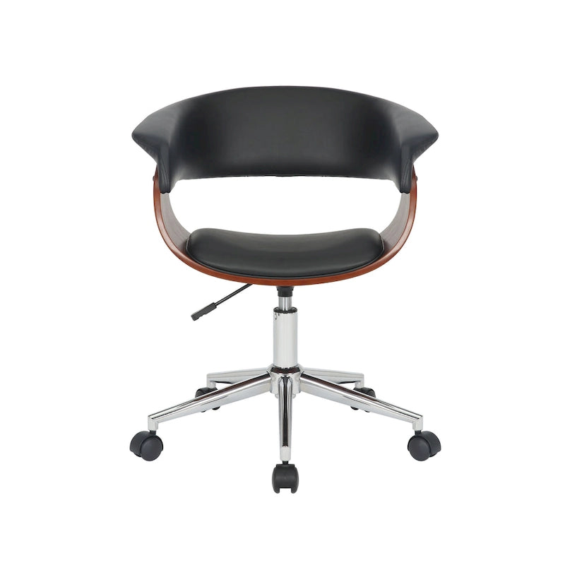 Carson Carrington Sauoarkrokur Faux Leather Office Chair with Chrome Base