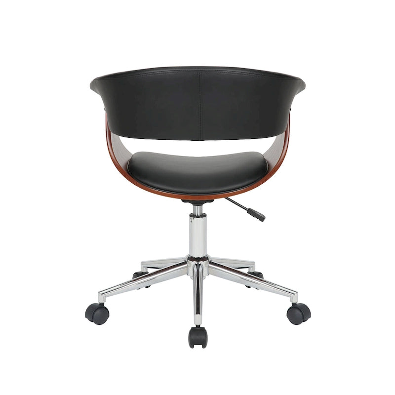 Carson Carrington Sauoarkrokur Faux Leather Office Chair with Chrome Base