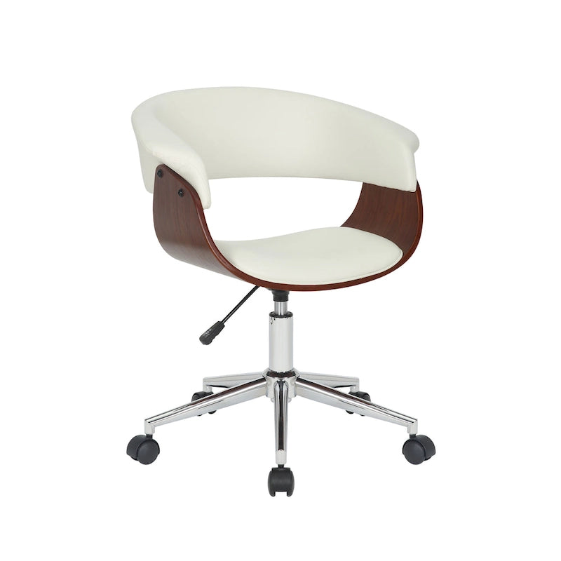 Carson Carrington Sauoarkrokur Faux Leather Office Chair with Chrome Base