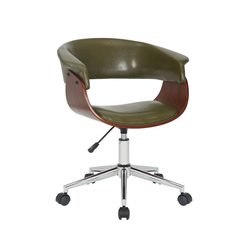 Carson Carrington Sauoarkrokur Faux Leather Office Chair with Chrome Base