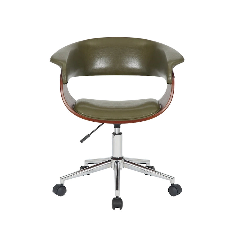 Carson Carrington Sauoarkrokur Faux Leather Office Chair with Chrome Base