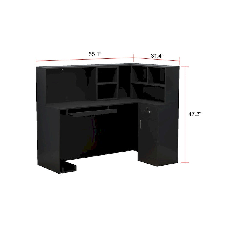 Working Reception Desk L Shaped Front Counter Reception Table Counter