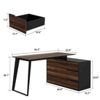 Timechee Home Office Computer Desk L-Shaped Corner Desk 54.3  Writing