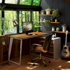Timechee Home Office Computer Desk L-Shaped Corner Desk 54.3  Writing