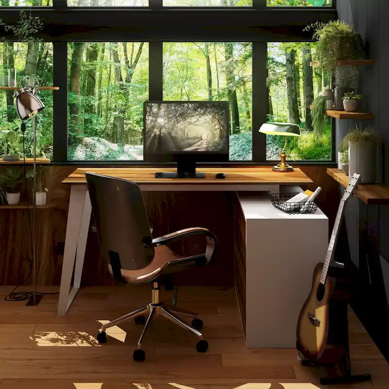 Timechee Home Office Computer Desk L-Shaped Corner Desk 54.3  Writing