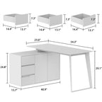 Timechee Home Office Computer Desk L-Shaped Corner Desk 54.3  Writing
