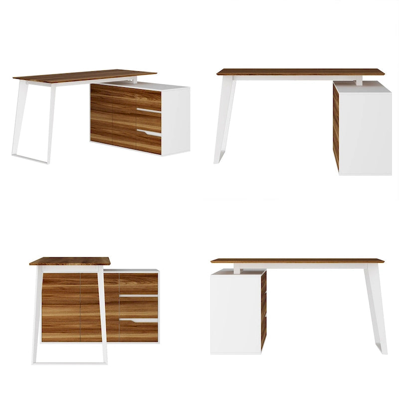 Timechee Home Office Computer Desk L-Shaped Corner Desk 54.3  Writing