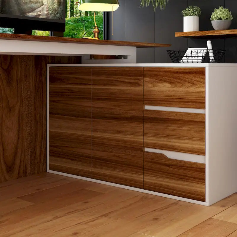 Timechee Home Office Computer Desk L-Shaped Corner Desk 54.3  Writing