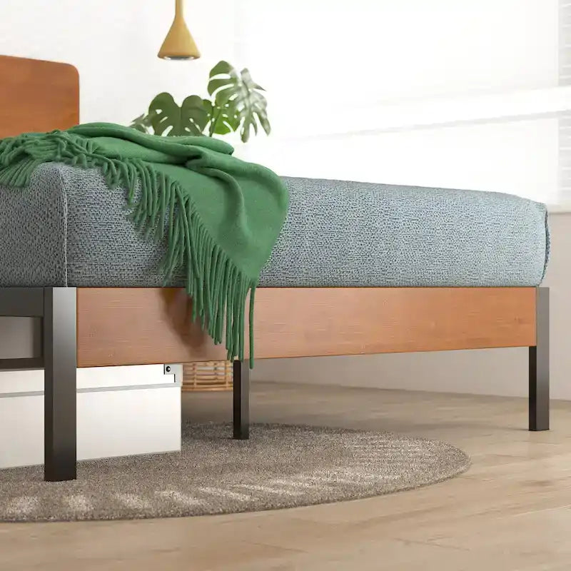 Priage by  Black Metal Platform Bed Frame