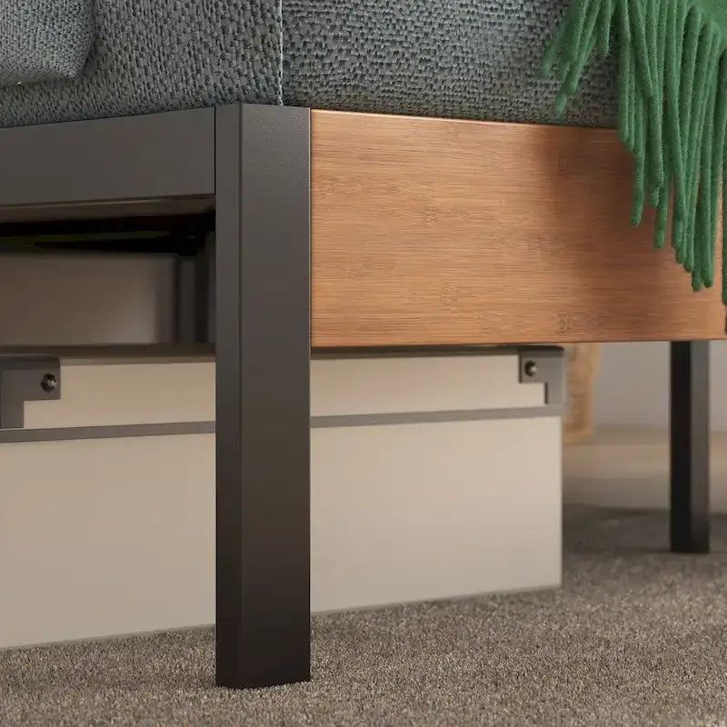 Priage by  Black Metal Platform Bed Frame