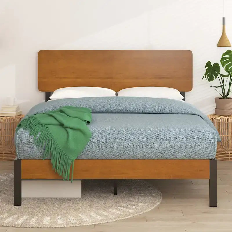 Priage by  Black Metal Platform Bed Frame