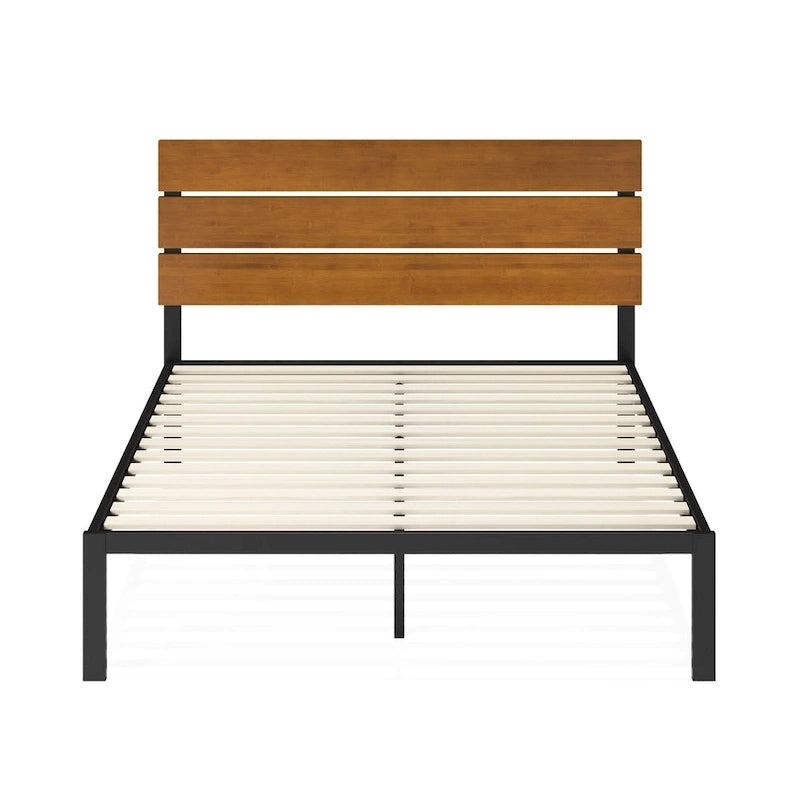 Priage by  Black Metal Platform Bed Frame