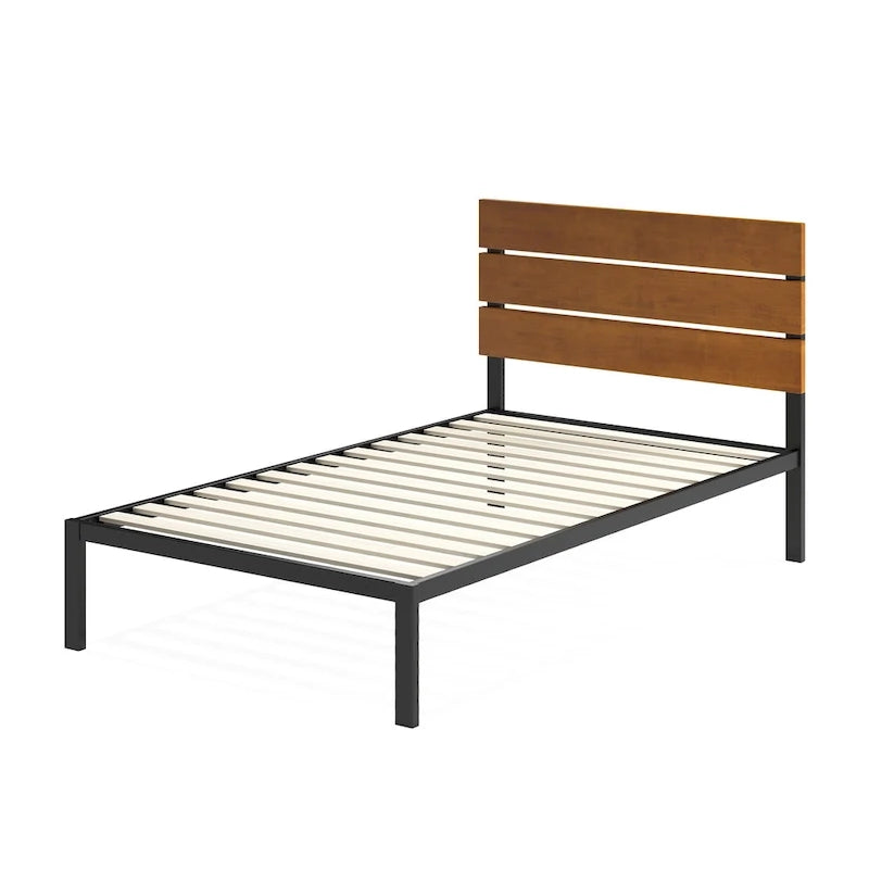 Priage by  Black Metal Platform Bed Frame