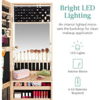 LED Mirror Jewelry Cabinet - 4.5 D x 14.5 W x 42.5 H