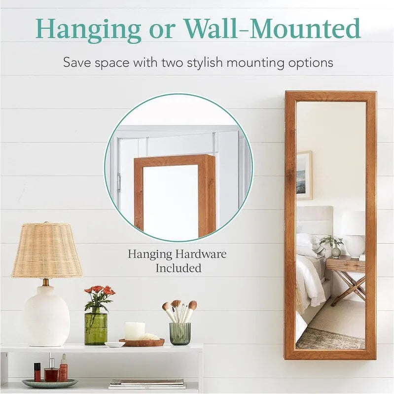 LED Mirror Jewelry Cabinet - 4.5 D x 14.5 W x 42.5 H