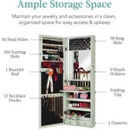 LED Mirror Jewelry Cabinet - 4.5 D x 14.5 W x 42.5 H