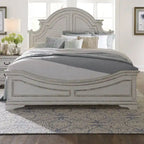 Magnolia Manor Antique White Weathered Bark California King Panel Bed