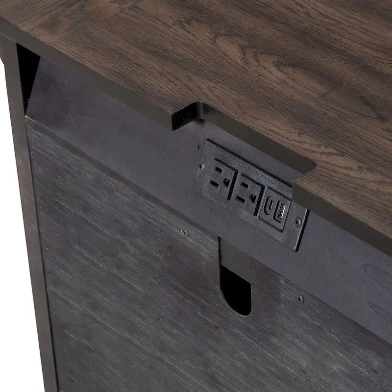 Paradise Valley Saddle Brown Nightstand with Charging Station