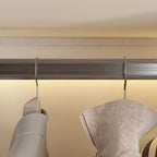Glass Door Wardrobe Armoire Storage Closet with Light Display Cabinet