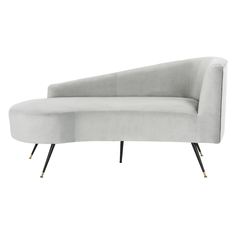 SAFAVIEH Helgrit Black/Gold Velvet Retro Glam Settee - 57.5  W x 27  D x 28  H - 58Wx27Dx28H
