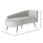 SAFAVIEH Helgrit Black/Gold Velvet Retro Glam Settee - 57.5  W x 27  D x 28  H - 58Wx27Dx28H
