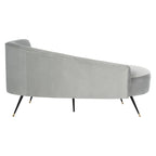 SAFAVIEH Helgrit Black/Gold Velvet Retro Glam Settee - 57.5  W x 27  D x 28  H - 58Wx27Dx28H