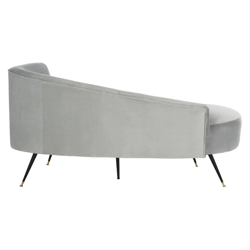 SAFAVIEH Helgrit Black/Gold Velvet Retro Glam Settee - 57.5  W x 27  D x 28  H - 58Wx27Dx28H