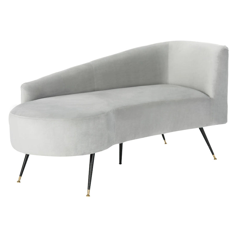 SAFAVIEH Helgrit Black/Gold Velvet Retro Glam Settee - 57.5  W x 27  D x 28  H - 58Wx27Dx28H