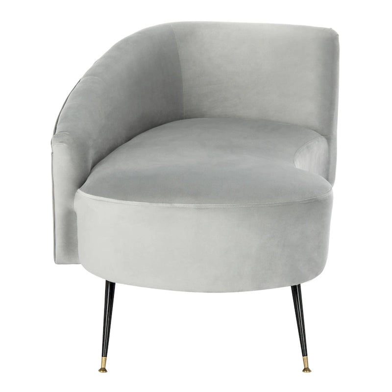 SAFAVIEH Helgrit Black/Gold Velvet Retro Glam Settee - 57.5  W x 27  D x 28  H - 58Wx27Dx28H