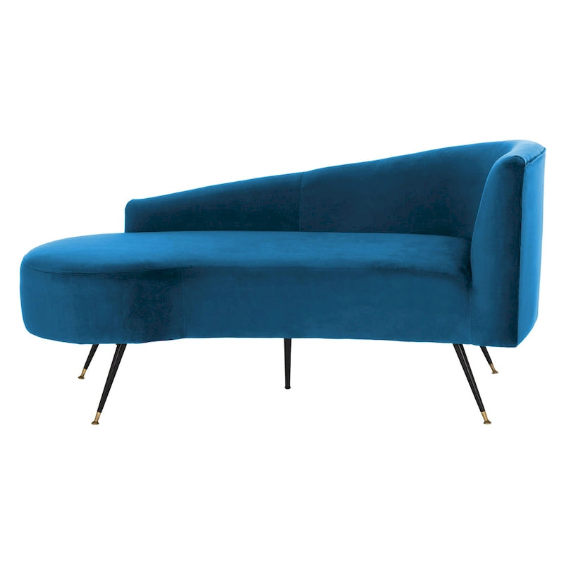 SAFAVIEH Helgrit Black/Gold Velvet Retro Glam Settee - 57.5  W x 27  D x 28  H - 58Wx27Dx28H