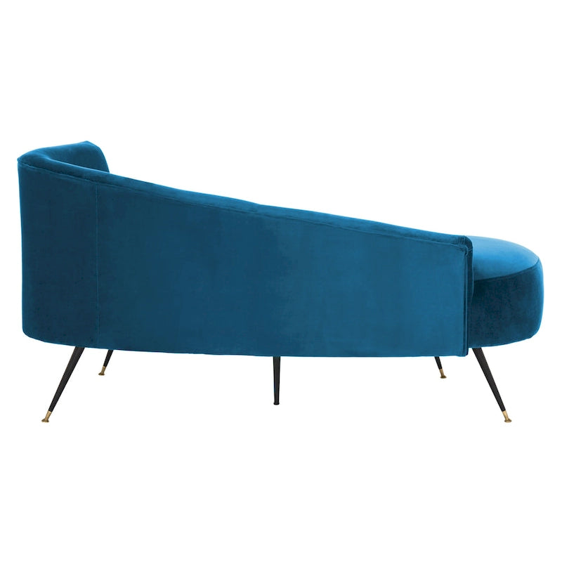 SAFAVIEH Helgrit Black/Gold Velvet Retro Glam Settee - 57.5  W x 27  D x 28  H - 58Wx27Dx28H