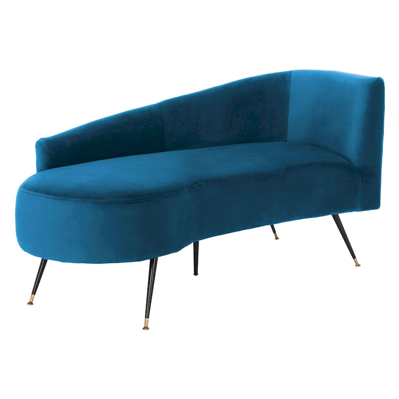 SAFAVIEH Helgrit Black/Gold Velvet Retro Glam Settee - 57.5  W x 27  D x 28  H - 58Wx27Dx28H