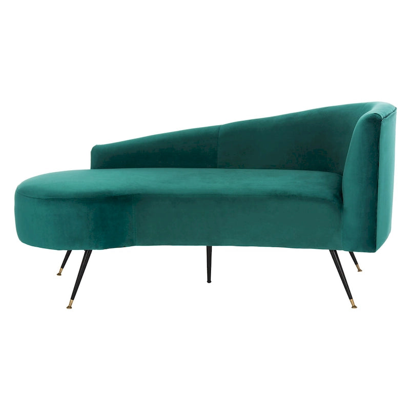 SAFAVIEH Helgrit Black/Gold Velvet Retro Glam Settee - 57.5  W x 27  D x 28  H - 58Wx27Dx28H