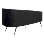 SAFAVIEH Helgrit Black/Gold Velvet Retro Glam Settee - 57.5  W x 27  D x 28  H - 58Wx27Dx28H