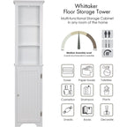 UTEX 64  Freestanding Storage Cabinet, Bathroom Tall Cabinet with Doors and Shelves, Free Standing Linen Tower