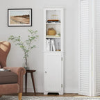 UTEX 64  Freestanding Storage Cabinet, Bathroom Tall Cabinet with Doors and Shelves, Free Standing Linen Tower