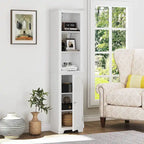 UTEX 64  Freestanding Storage Cabinet, Bathroom Tall Cabinet with Doors and Shelves, Free Standing Linen Tower