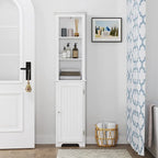 UTEX 64  Freestanding Storage Cabinet, Bathroom Tall Cabinet with Doors and Shelves, Free Standing Linen Tower