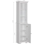 UTEX 64  Freestanding Storage Cabinet, Bathroom Tall Cabinet with Doors and Shelves, Free Standing Linen Tower