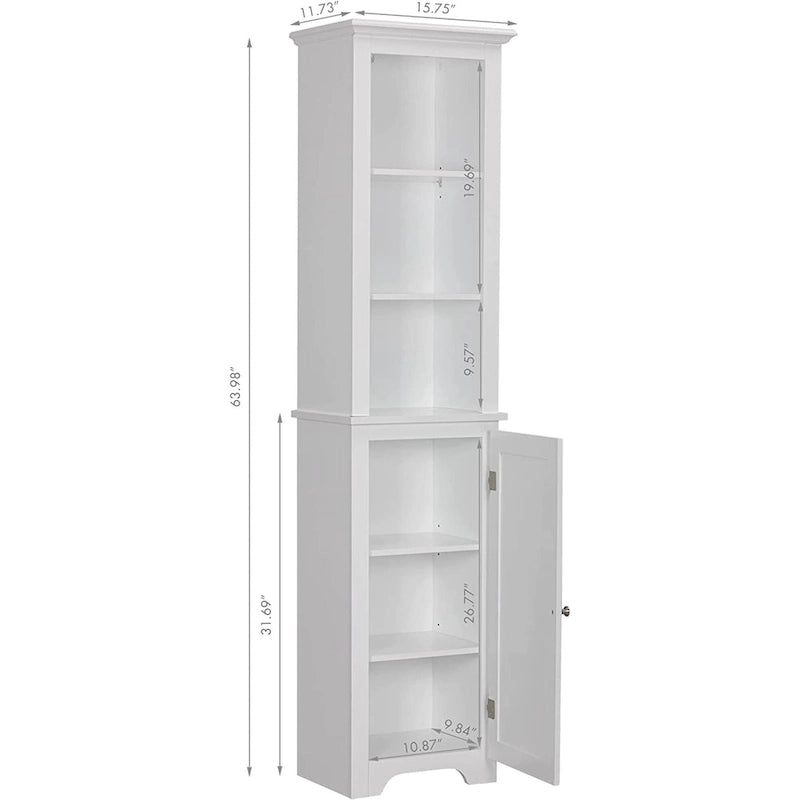 UTEX 64  Freestanding Storage Cabinet, Bathroom Tall Cabinet with Doors and Shelves, Free Standing Linen Tower