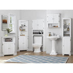 UTEX 64  Freestanding Storage Cabinet, Bathroom Tall Cabinet with Doors and Shelves, Free Standing Linen Tower