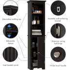 UTEX 64  Freestanding Storage Cabinet, Bathroom Tall Cabinet with Doors and Shelves, Free Standing Linen Tower