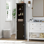 UTEX 64  Freestanding Storage Cabinet, Bathroom Tall Cabinet with Doors and Shelves, Free Standing Linen Tower